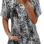 Fisoew Women's Summer T-Shirts Gray,S,Gray,S, Grey, S