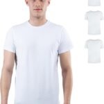 SKIPPER Pack of 3 Men's Crew Neck T-Shirt Basic T-Shirts in White I Undershirt 100% Cotton I Business Short Sleeve Undershirt for Men I OEKO-TEX Certified